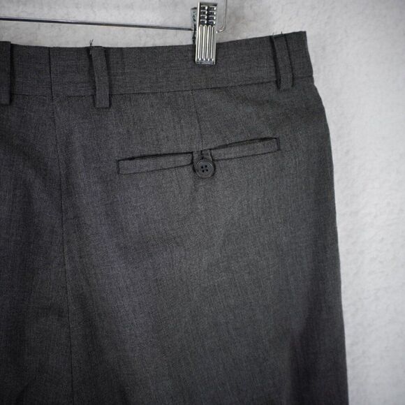 Banana Republic Gray Birdseye Polyester Flat Front Mid Rise Dress Pants 33/33 - Picture 4 of 7
